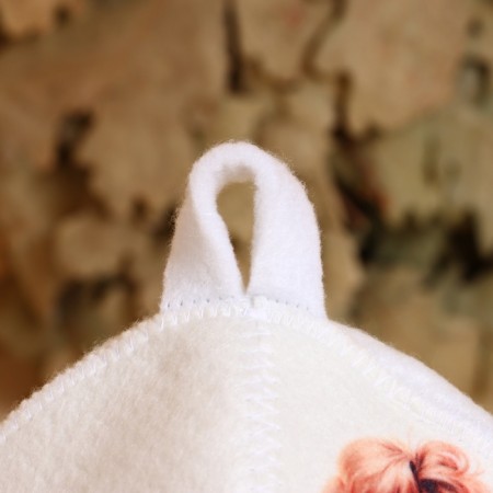 Bath cap with a children's print "Fashionista with a background"-1