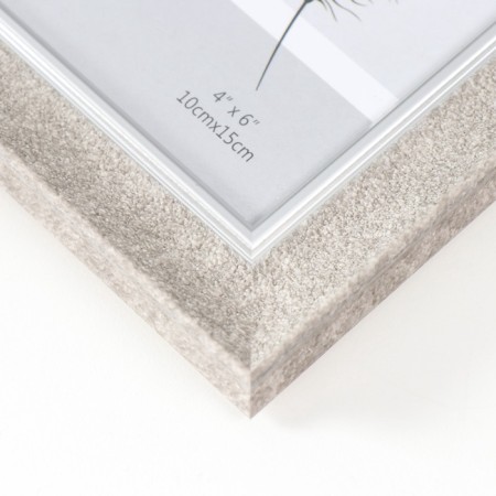 Photo frame Plastic 10x15 cm "Gray marble baby" Silver stroke 19x14 cm-3