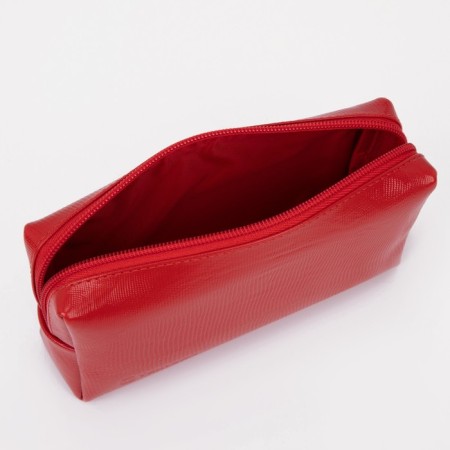 Cosmetic bag with lightning, red color-2