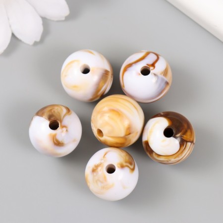 Beads for creativity Plastic "Divorces of paint. Brown" d = 1.8 cm set 20 grams-1