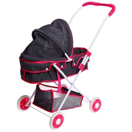 The stroller is universal for dolls, with a basket, a metal frame, mix-5
