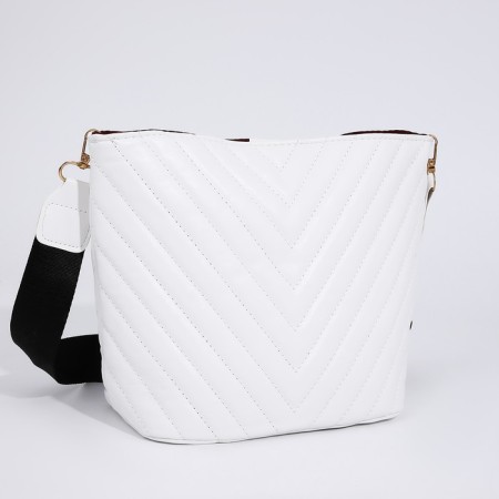 Bag Cross-Bodi with a zipper, white color