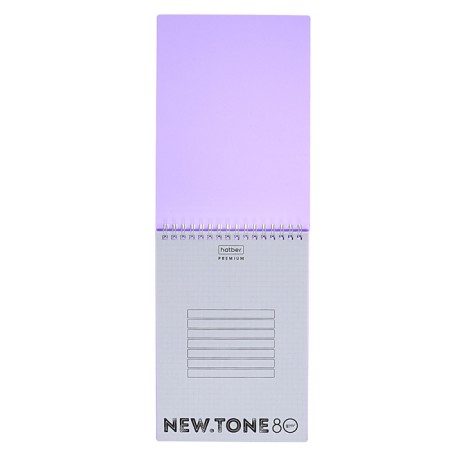 Блокнот А5 80л кл на гребне NEWtone PASTEL Лаванда, пласт обл, бл 80 г/м2-2