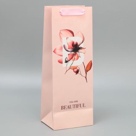 Gift Package Laminated for a bottle, packaging, You Are Beautiful, 13 x 36 x 10 cm-2
