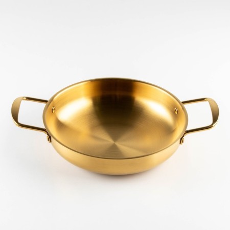 Stear, d = 24 cm, h = 6 cm, thickness 1 mm, 201 steel, gold color