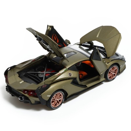 Metal machine, 1:24, inertial, doors, hood, trunk, color haka are opened-3