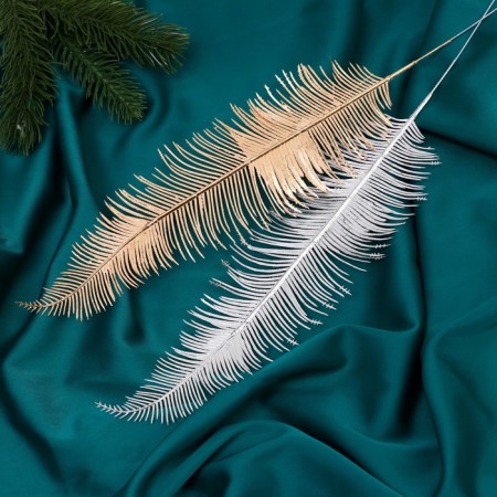 Decor shine "Thin Peryshko" 8x26.5 cm, mix (gold, silver)