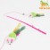 Domestico-a figure "color mouse", 32 cm, white/green mouse on a pink handle