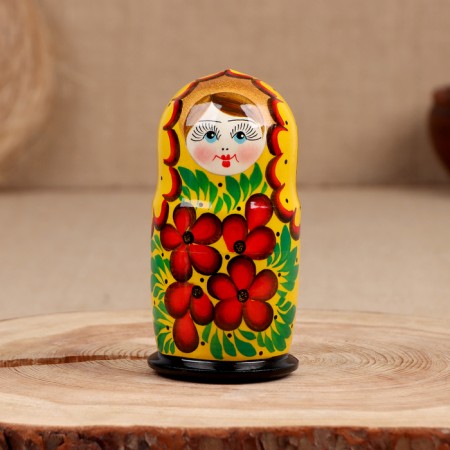 Matryoshka "Anya", yellow, 5-doll-2
