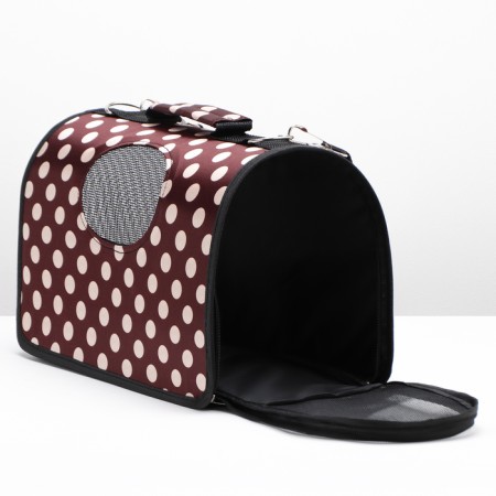 Bag - carrying for animals "peas", brown, size S, 37.5 x 17 x 22 cm-3