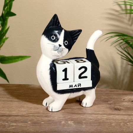 Eternal calendar "cat" tree 15x22x6 cm
