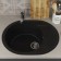 Kitchen carrier of stone Uperwood Econ UPD-107, 004, oval, color 004 black matte