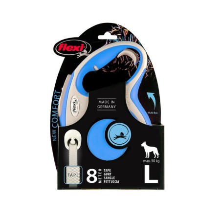 Roulette Flexi New Line Comfort L (up to 50 kg) tape, 8 m gray/blue-1