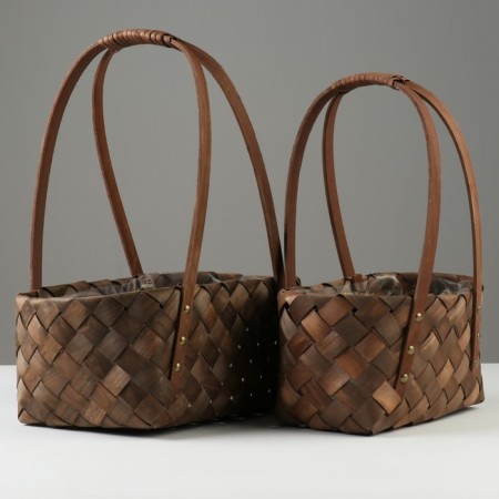A set of wicker baskets, 31x21x13/35.5 cm, 22x11.5x13.5/31.5 cm, 2 pcs, sequoia