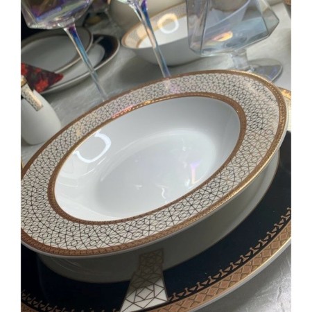 A set of deep plates Lenardi Black Baccara, D = 23 cm, 6 pcs