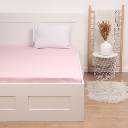 The sheet "Ethel" 150x214 cm, col. Pink, 100 % HL, calico