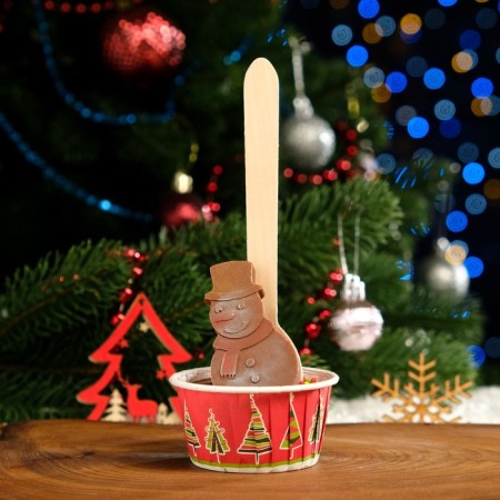 New Year. Figure chocolate "Hot Chocolate with Marshmallow" Snowman, 65 g-1