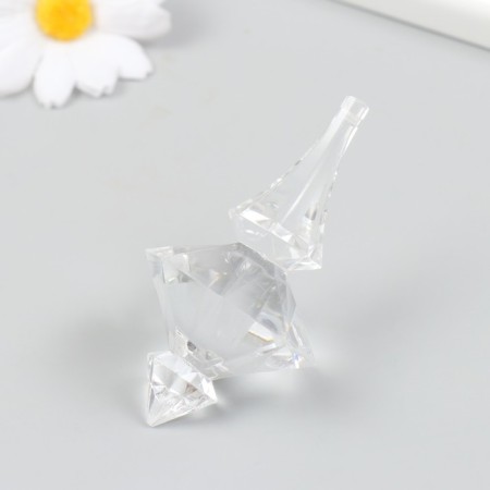 Decor for creativity plastic "Figure icicle, crystal" Transparent 4.1x4.1x8.4 cm-1