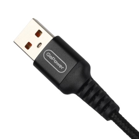 Gopower GP02L, Lightning - USB, 2.4 A, 1 m, data transfer, nylon, black-2