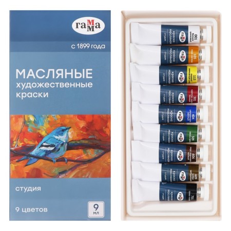 Oil art, set of 9 colors x 9 ml, in tubes, gamma, "Studio", 20100899