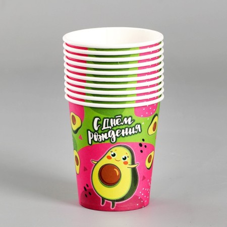 A single -single -paper glass "Funny Avocado", 250 ml-2