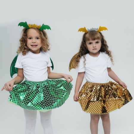 Carnival set "Winter Dragon", yellow color: wings, skirt and rim-7