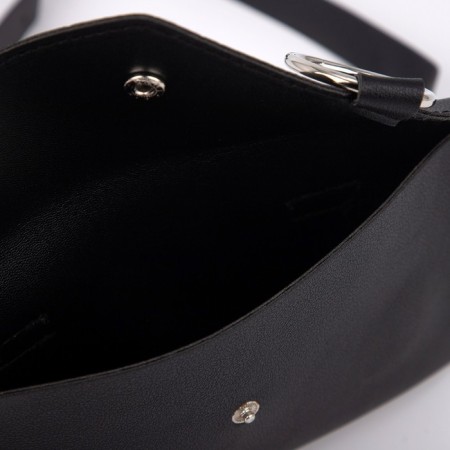 Female belt bag on the button, black color-3