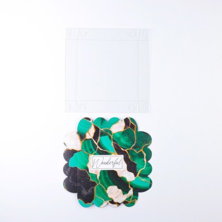 Cookie box, confectionery packaging with PVC lid, Wonderful, 13 x 13 x 3 cm-5