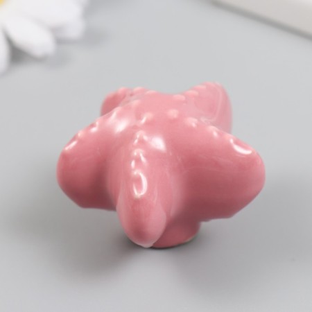 Handle for the casket ceramics, metal "Moskaya star" pink 4.6x4.6x3.3 cm-1