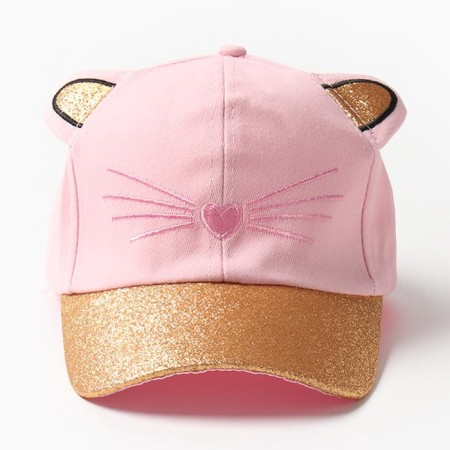 Cap for girls minku "cat" color pink, river 52-1