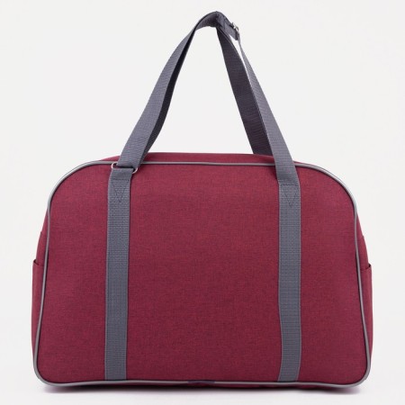 Road bag with lightning, external pocket, suitcase holder, burgundy color-1