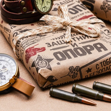 Packaging paper, brown craft "Defender and support", 50 x 70 cm-1