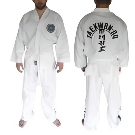 Kimono for Taekwondo ATEMI AX8, ITF with silkography, 220-270 g/m2, size 48-50/170