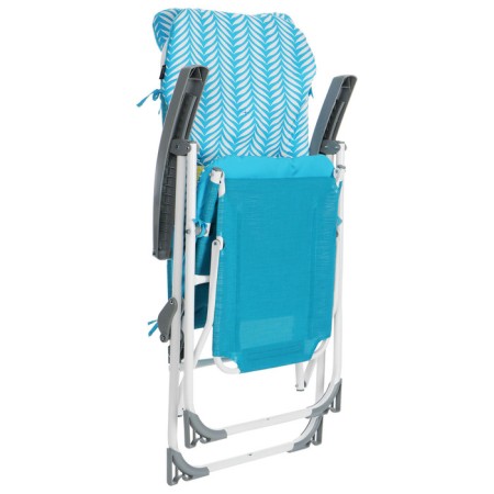 Stezlong chair with mattress and decorative pillow, turquoise color-9