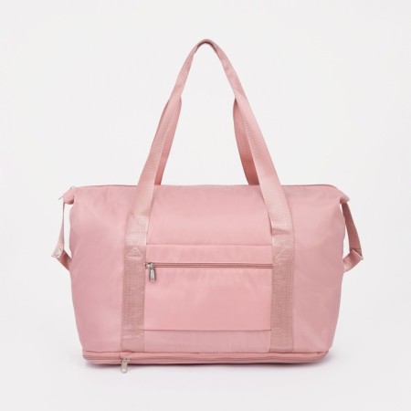 Sports bag with lightning, with an increase, external pocket, pink color-1