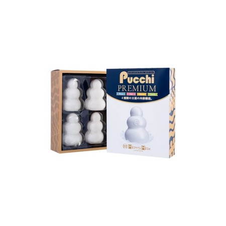 A set of unrealistic masturbators Mensmax Pucchi Premium, TPE, white color, 6.5 cm-8