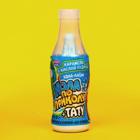 Caramel "Cola by jokes" with sour powder + tattoo assorted, 6 g-2