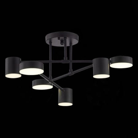 Ceiling EVOLUCE lamp. Sle201042-06. Nobel. 6x7 W, LED, 4000K, 3024 LM, 57x57x25 cm, black color-1