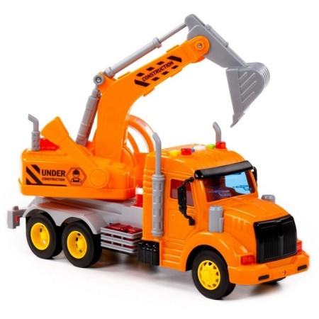Excavator "Profi" Inertial color orange, light and sound effects-5