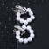 Earrings with the removable element "Transformer" two pearl rings, white color in silver