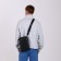 Male bag over the shoulder, Textura, artificial leather, black color
