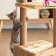 House for cats with a claw, with two shelves, jute, 37 x 37 x 111 cm, beige