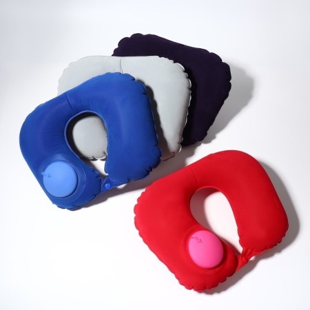 Pillow for the neck is road, inflatable, with a pump, 47 × 27 cm, bag, color mix-2