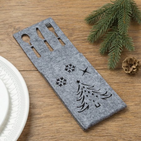 The envelope for cutlery is the “New Year” shade, gray color, 25x8, 5 cm-1
