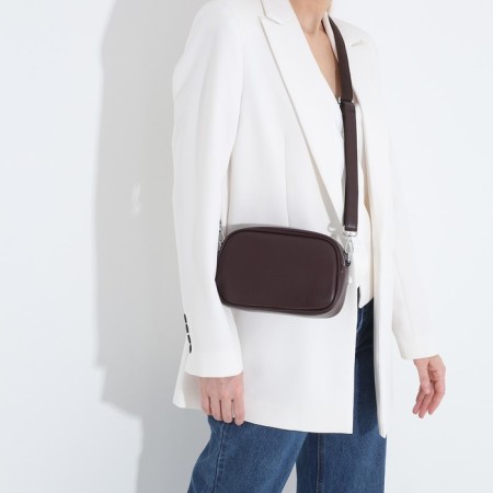 Cross-Body bag on zippers, external pocket, burgundy color-6