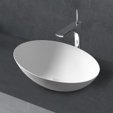 ABBER STEIN AS2609 sink, invoice, 500x350x150 mm, artificial stone, white