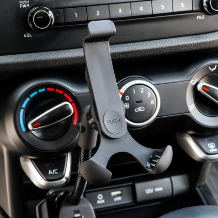 Carline holder for phone and navigator in a cigarette lighter, on a long rod, with USB-1