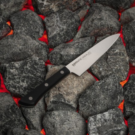 Kitchen knife samura harakiri, universal, blade 12 cm, black hilt-1
