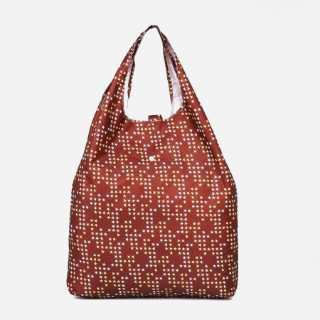 Household bag on the button, brown color-2