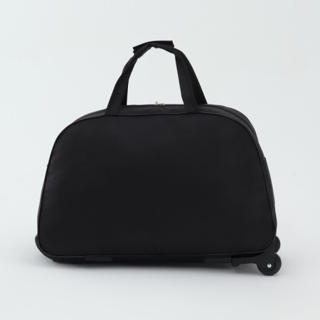 Road bag on wheels, external pocket, black color-1